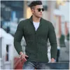 Pulls pour hommes Fourniture transfrontalière Amazon Européenne et américaine Automne Hiver Mode Revers à manches longues Slim Fit Knitwea Drop Deliver Otrpm