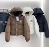 Qualité haut de gamme CE double usure épaissie 90 doudoune blanche femme doudoune en cuir marron manches LOGO gilet détachable style doudoune à capuche