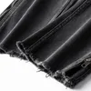 Jeans da uomo Pantaloni unisex a gamba dritta elastica lavata Pantaloni da tuta tattici semplici neri e grigi High Street da uomo Taglie forti