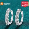 Neetim M D Färgörhängen 925 Sterling Sliver Plated White Gold Hoop Earring For Women Wedding Party Fine Jewelry 240131