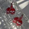 Dangle Oorbellen Ins Rode Kers Skeleton Acryl Drop Voor Vrouwen Meisjes Rvs Oorhaak Hanger Mode-sieraden