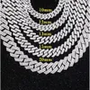 RTS Fashion 13Mm 15Mm 20Mm Wide 2 Rows Cuban Chain D Color VVS Moissanite Diamond S Sier Jewelry Hip Hop Necklace