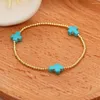 Link Bracelets Go2boho Original Design Cross European And American Ethnic Style Copper Bead Turquoise Couple Bracelet Wholesale