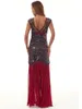 Casual Dresses Sexy Vintage Backless Sequin Maxi Summer Dress Women 2024 Prom Evening Long See Through Mesh Bodycon Party Vestido