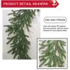 Decorative Flowers 150cm Christmas Pine Cypress Garland Artificial Greenery Decoration Indoor Holiday Decor Rattan Wreath Outdoor Vi B3e4