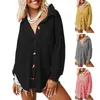 Women's Blouses Regular Fit Shirt Stylish Button Cardigan Loose Irregular Hem Waffle Knit For Fall Spring Fashion Women Mid