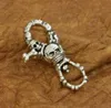 925 Sterling Silver High Detail Skull Clasp Mens Biker Punk KeyChain DIY Accessory TA1997903359