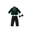 Barn 1 år födelsedagsklänning Baby Boys Green Velvet Blazer Jacket Pants Pograf Su Fog barn Bröllop Performance Party Wear 240130