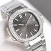 PP 5711ダイヤモンドレディースウォッチグレイダイヤルCal.324 SC自動メカニカル28800VPHステンレス鋼の女性腕時計デザイナーウォッチ防水