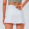 Lu Yoga Align Shorts Jym Tennis Skirts Safe Golf Running Ribbing Pantskirtセクシーな女性スポーツフィットネスショーツ