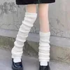 Women Socks 40-70cm Length Wool Knitted Leg Warmers White Black Lolita Foot Cover Legging Winter Crochet Boot Cuffs Stockings Long