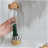 Vattenflaskor naturlig kristallflaska kreativa kristaller kolonn glas kopp utomhus bärbar vattenkokare koppar 550 ml droppleverans hem trädgård dhuy5