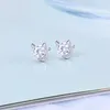 Stud Earrings Trendy Silver Color Little Love Demon Devil Clear CZ For Women Girl Gift Fashion Jewelry Dropship Wholesale