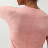 Lu Yoga Align Mesh Long Women Sleeve Tシャツスポーティートップフィットネス服Femme Round NeckSlimフィッティングワークアウトスウェットシャツレモンLLジョガーヨガ-08 2024