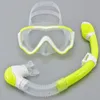 Máscara de buceo para niños Juego de snorkel Gafas de natación Vidrio templado Vista panorámica Antifugas Entrenamiento antivaho Dry Top Jóvenes Niños Niñas 240127