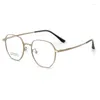 Lunettes de soleil Cadres 52mm Mode Lunettes Hommes Femmes Rétro Or Cadre Myopie Polygone Optique Lunettes En Métal Prescription Lentille