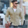 Pulls pour hommes Fourniture transfrontalière Amazon Européenne et américaine Automne Hiver Mode Revers à manches longues Slim Fit Knitwea Drop Deliver Otrpm