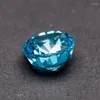 Pedras preciosas soltas zircônia cúbica luz mar cor azul forma redonda 4k corte esmagado pedra preciosa cz sintética para diy jóias fazendo material