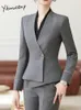 Yitimuceng Slim Women Suits Office Sets Fashion Ladies Single Button Long Sleeve Blazer Casual Solid Skirt 240202