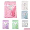 Filtar Swaddling Fleece Filt Baby Ddling Born Thermal Winter Solid Bedding Set Cotton Quilt Spädbarn Ddle Wrap 102 76cm Drop Delive Otarc