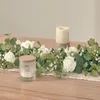 18m Fake Rose Gypsophila Vine Eucalyptus Garland Artificiella blommor hängande växter Grenner för bröllop Home Party Arch Decor 240127