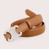 New Triumphal Arch with Diamond Button Head Womens Leather Belt Versatile Commuter Fashion Decoration Pant Belt