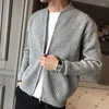 Maglioni da uomo lavorati a maglia per uomo Giacca Cappotto Abbigliamento da uomo Cardigan semplice Cerniera Tinta unita Zip-up Felpe invernali spesse Collo elegante