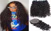 7A Malaysian Water Wave 3 Bundles with Closure Human Hair Bundle And Closures 4X4 Closure Non Remy Weave Modern Show Hair Extensio5323541