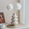北欧スタイルのセラミック花瓶装飾ホワイトモダンホームフラワーポットリビングルーム240131