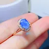 Cluster Rings Large Grain Blue Opal Ring 925 Sterling Silver Luxury Jewelry Romantic Gift Couple Wedding For Women