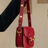 New Ins Western Style Wedding Red Saddle Fashion Versatile One Shoulder Crossbody Bag factory direct sales