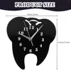 Orologi da parete Orologio digitale a forma di dente Decorazioni per ufficio Specchi rotondi Appendere decorativi in acrilico