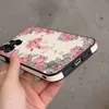 iPhone 14 Pro Max Designer Flower Telefon dla jabłka 13 12 11 Luksusowy PU skórzany zderzak-moda w kwiecistym nadruku mobilna mobilna tylna okładka powłoka Coque Fundas 11