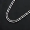 بلينغ 4 مم 3 سلسلة تنس شق الجليد AAA AAA cubic Zirconia النحاس وضع سلسلة التنس قلادة BC212 240131