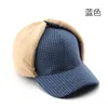 Casquettes de baseball femmes chapeaux d'hiver mode casquette de baseball à carreaux avec oreillettes épais chapeau en peluche pour femme en plein air Snapback