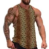 Men's Tank Tops Tiger Print Stripes Top Males Glam Black And Gold Gym Oversized Beach Vintage Graphic Sleeveless Shirts