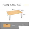 Camp Furniture Outdoor Cam Bamboo Table Portable Mtifunctional Four-Fold Tactical Folding Lightweight Pinic Drop Delivery Sports Outdo Otltu