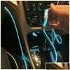 Interior Decorations Motoers 5M Car Accessories Atmosphere Lamp El Cold Light Line With Usb Diy Decorative Dashboard Console Led Amb Dhbyi