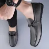 Mocassini da uomo in vera pelle per affari sociali Design da uomo Moda primaverile Slip on Scarpe casual Calzature per uomo adulto Scarpe da barca fatte a mano