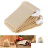 Coffee Tea Tools 100 pcs / lot thé filtre sac passoires outils naturel non blanchi bois PP papier jetable infuseur sacs vides avec Dstr Dh6Il