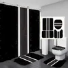 Classic Letter Printed Shower Curtains Designer Print Bathroom Curtain Home Toilet Er Mat Bath Supplies Top