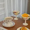 Kupalar goblet meyve fincan tatlı dondurma bağırsak el boyalı kemik Çin çiçek desen ev tahıl çorbası bardaklar 220ml