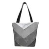 Shopping Bags Teal And Gold Marble Landscape Waves Groceries Tote Bag Geometric Canvas Shoulder Shopper Big Capacity Handbag