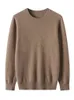 Autumn Winter 100% Pure Merino Wool Pullover Sweater Men O-neck Long-sleeve Cashmere Knitwear Clothing Basic Tops 240202