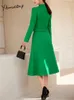 Spódniczka YiTimuceng dla kobiet mody biuro damskie damskie topy z długim rękawem Eleganckie liniowe spódnice 2 -częściowe zestawy 240202