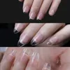 120 stks XXS Super Korte Amandel Volledige Cover Gebeeldhouwde Zachte Gel Nail Tips Druk op Capsule Americaine Gel X Kunstmatige Nep nagels 240127