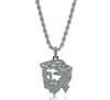 Men Necklaces Jewelry Street Fashion Luxury Bling Zirconia Platinum 18K Gold Plated Jesus Christ Pendant Hip Hop Necklace9729728