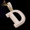 Collana con nome inciso personalizzato Sier Vvs Moissanite Diamond Hip Hop Jewelry Ice Out Ciondolo con lettera animale per uomo