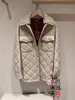 Women Downs Winter loro Cotton-padded Jacket Coats with Patchwork Rhombic Loose Knit Collar piana