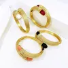 Set di anelli per orecchini con orecchini in oro placcato opale di lusso brasiliano italiano per gioielli da sposa regalo da indossare ogni giorno 240202